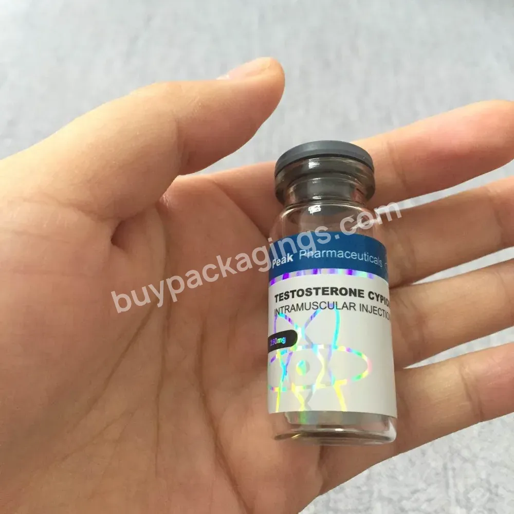 Custom Design Waterproof 10ml Serum Vial Label/steroid Label Sticker With Silver Stamping