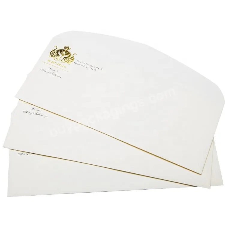 Custom design wholesale 120gsm Ivory gold foil gift paper envelope