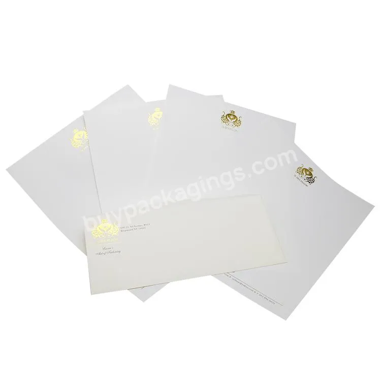 Custom design wholesale 120gsm Ivory gold foil gift paper envelope