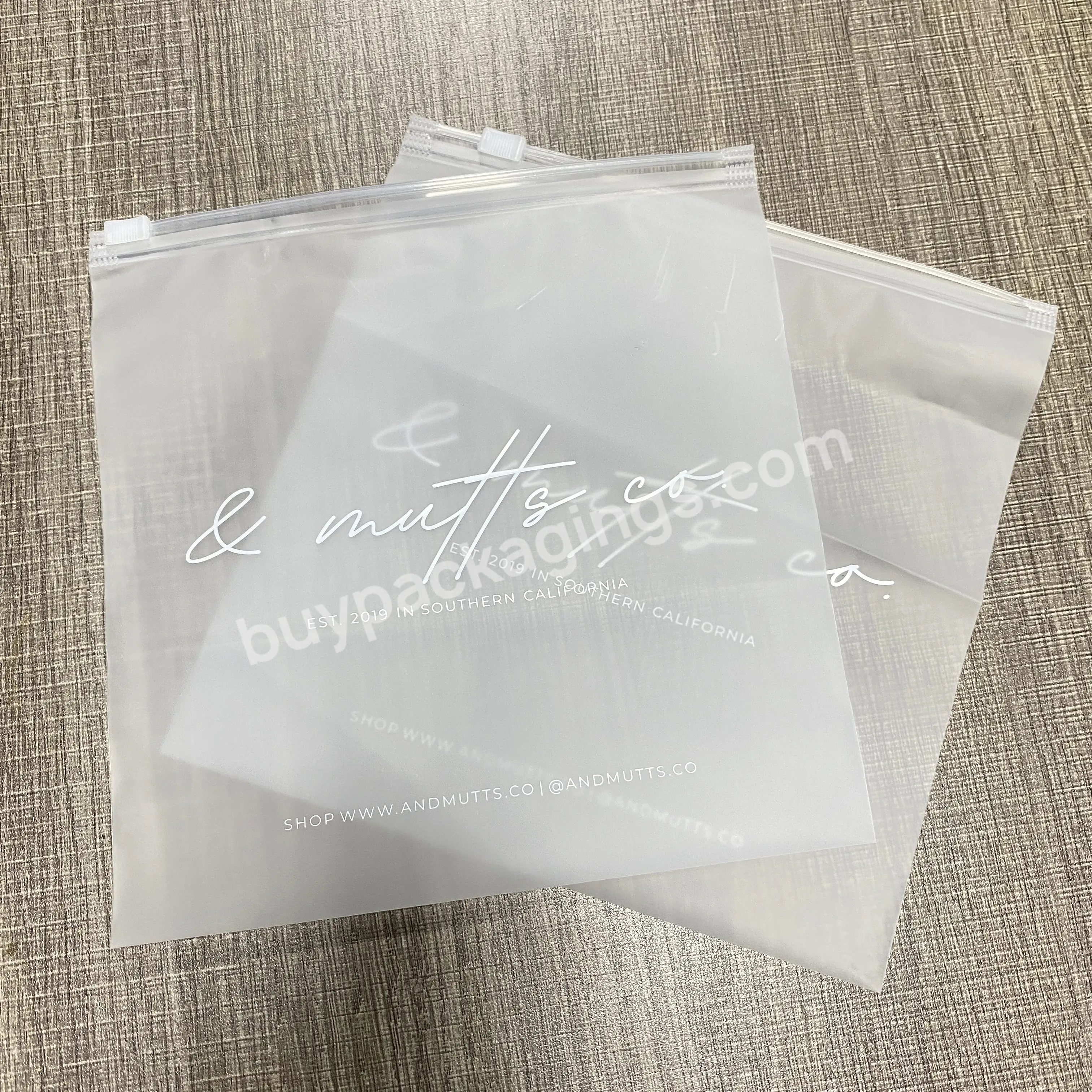 Custom Designs And Sizes Cosmetic Clear Cpe Self-sealing Frosted Plastic Zip Bags For Underwear