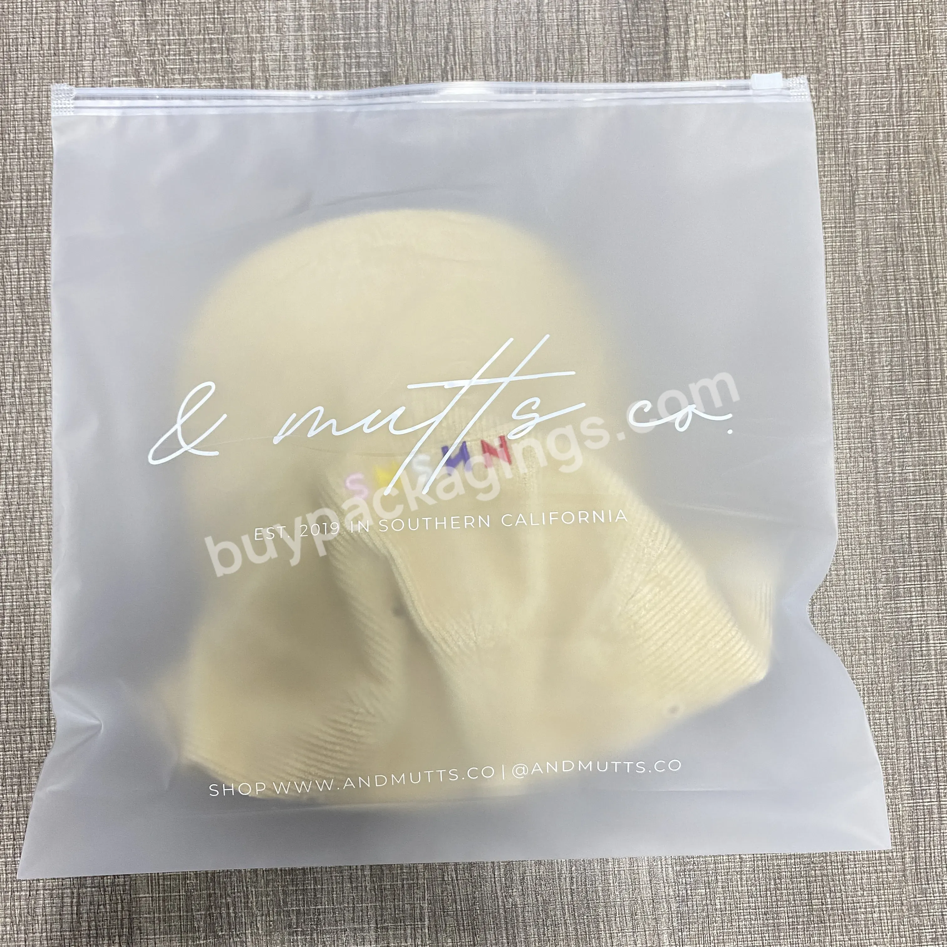 Custom Designs And Sizes Cosmetic Clear Cpe Self-sealing Frosted Plastic Zip Bags For Underwear