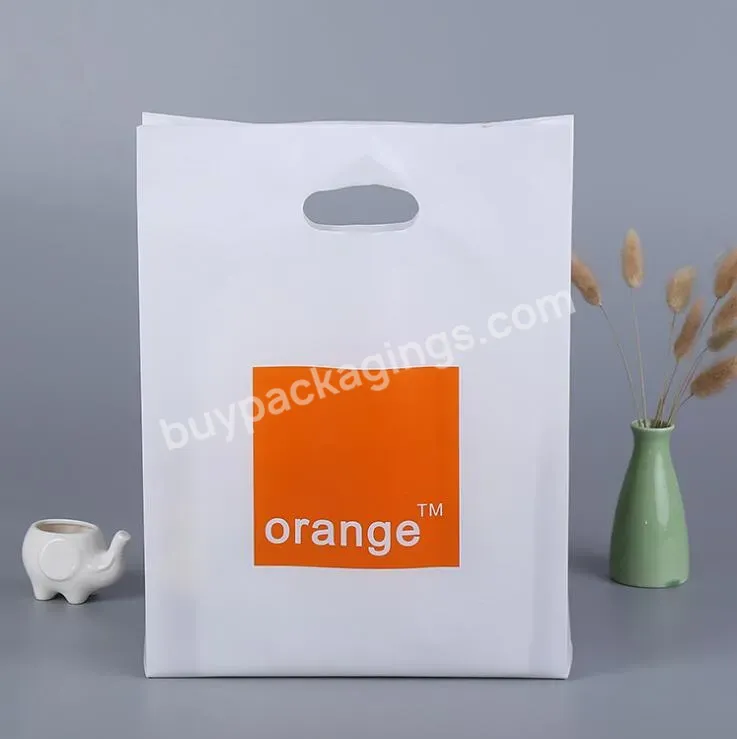 Custom Die Cut Printed Merchandise Punch Clear Plastic Shopper Ldpe Hdpe Handle Bag