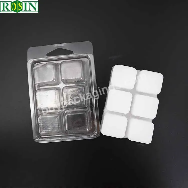 Custom Different 6 Cavity Large Plastic Wax Melt Pvc Clamshell Packaging For Candle