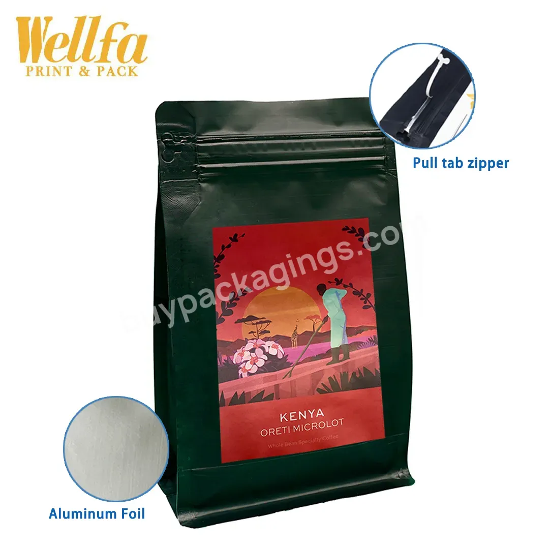 Custom Digital Printing Foil Coffee Bean Packaging Laminated Packing Foil Zipper Biodegradable Bulk Black Valve Coffee Bags