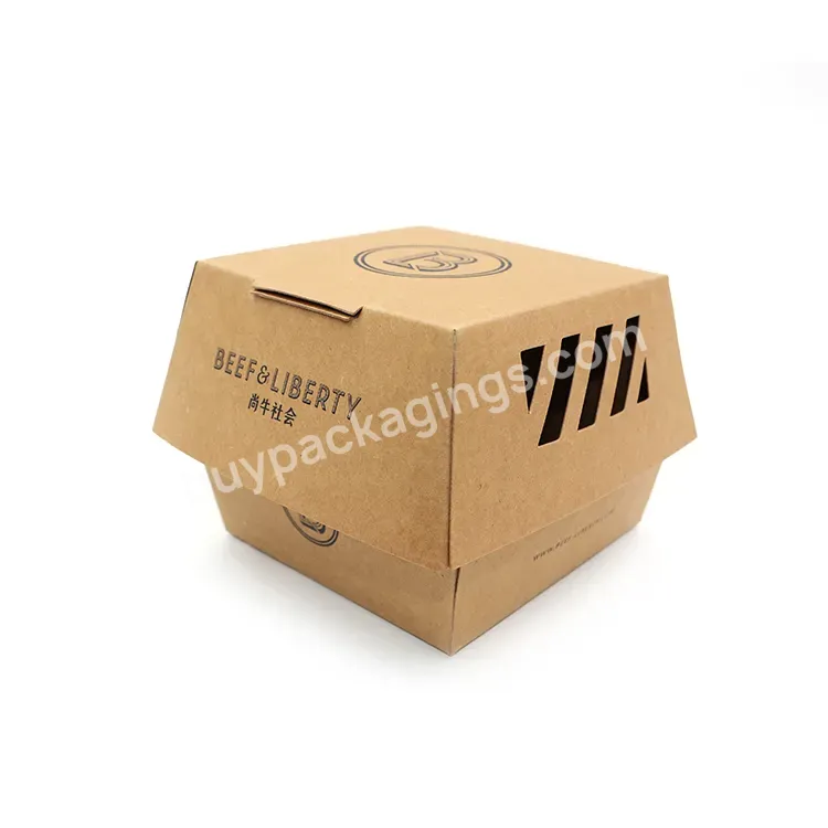 Custom Disposable Food Grade Cardboard Hamburger Packaging Paper Burger Box