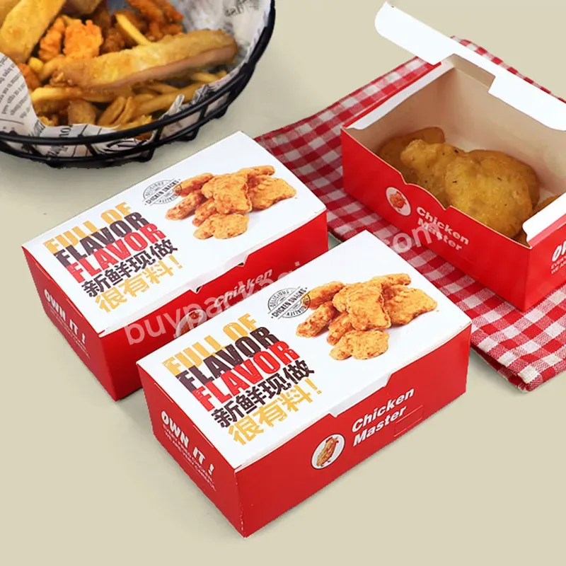 Custom Disposable French Fries Holder Packaging Fried Chicken Burger Box Takeaway Takeout To Go Fast Food Paper Container