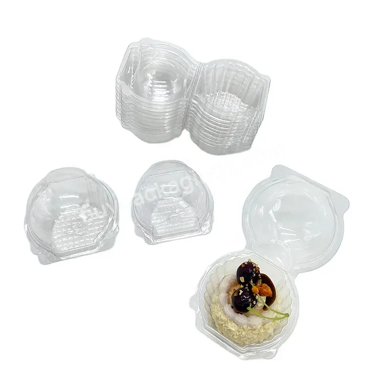 Custom Disposable Mini Single Cake Clear Packaging Cupcake Plastic Clamshell Containers/boxes