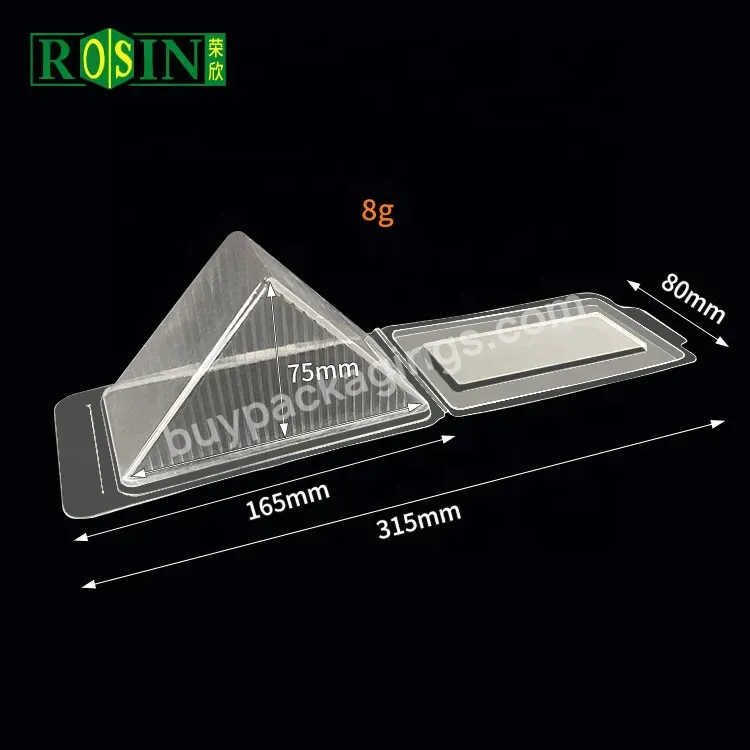 Custom Disposable Plastic Pet Triangle Clear Sandwich Cake Tray Container Packaging