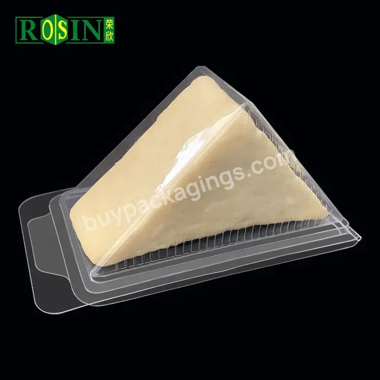 Custom Disposable Plastic Pet Triangle Clear Sandwich Cake Tray Container Packaging