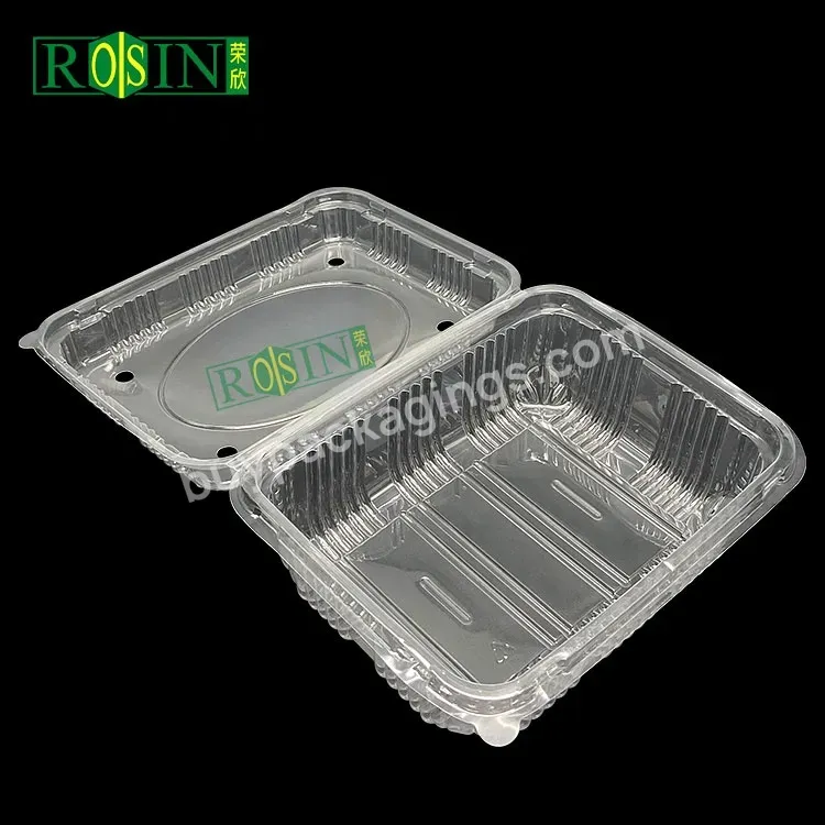 Custom Disposable Transparent Clamshell Plastic Boxes For Vegetables And Dry Fruits Storage Packaging