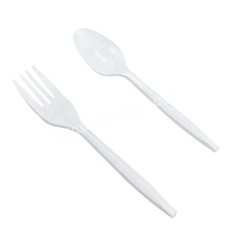 Custom Disposable White Ps Plastic Cutlery Set Takeaway Spoon And Fork