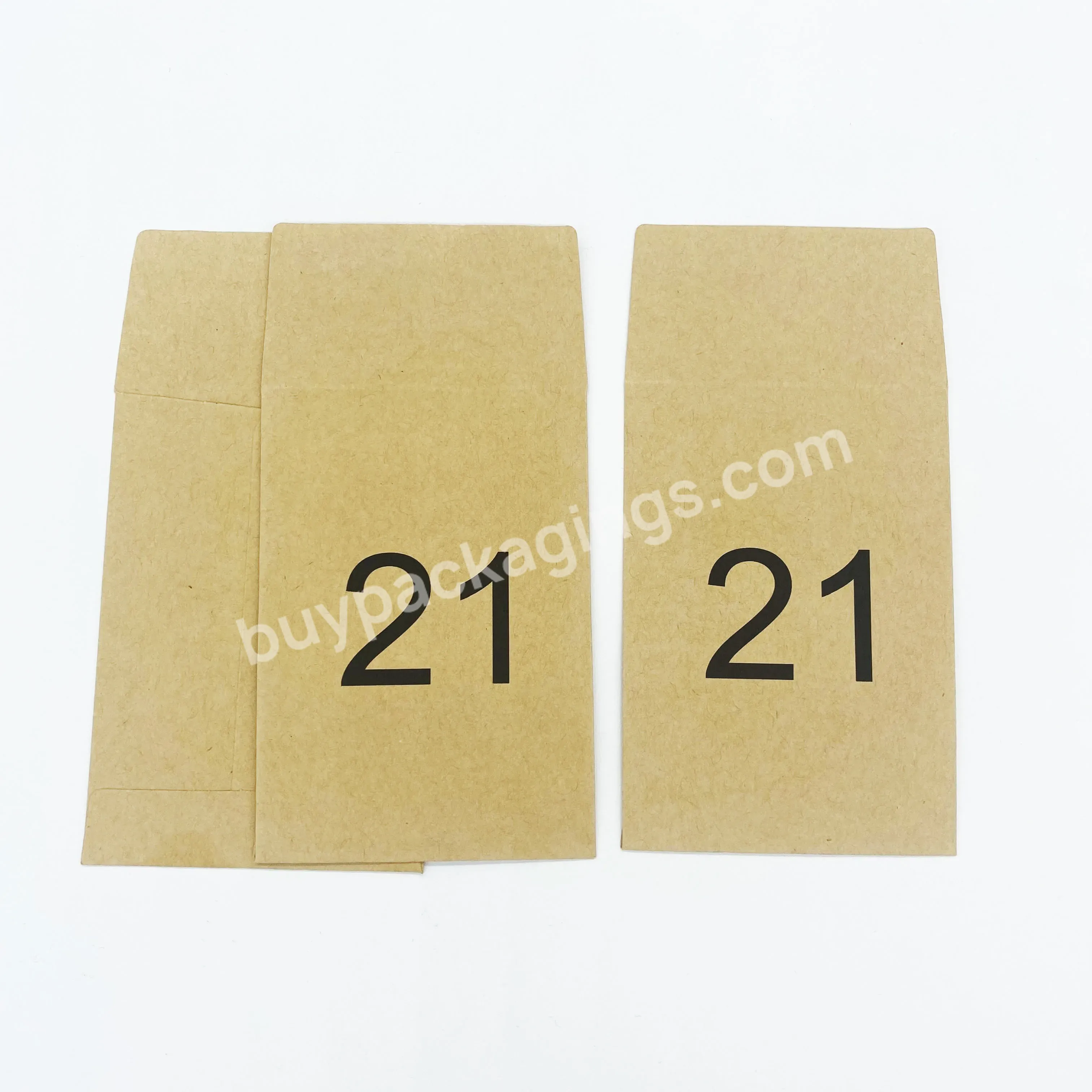 Custom Double Latex Adhesive Small Recycled Kraft Paper Envelopes Self-sealing Printable Eco Seed Packet Envelopes For Seeds