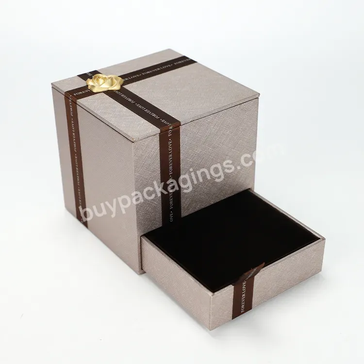 Custom Drawer Flowers Rose Packaging Gift Box Flip Top Rigid Cardboard Paper Box