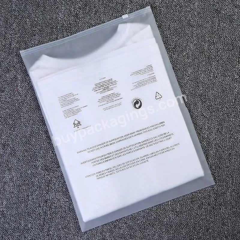 Custom Dustproof Eco Friendly Transparent Frosted Zipper Bag For Clothing Packaging