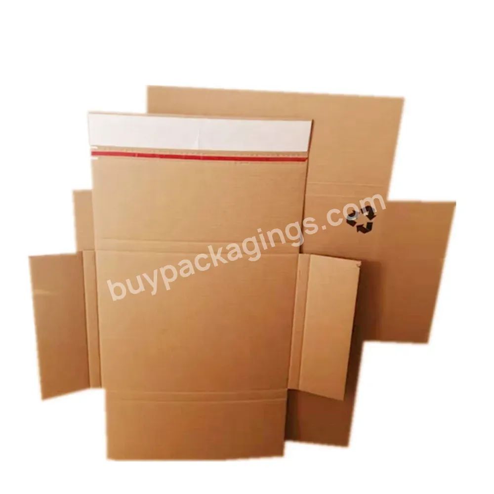 Custom E Flute Corrugated Cardboard Box Tear Strip Self Sealing Books Cd Mailer Box With Self Adhesive