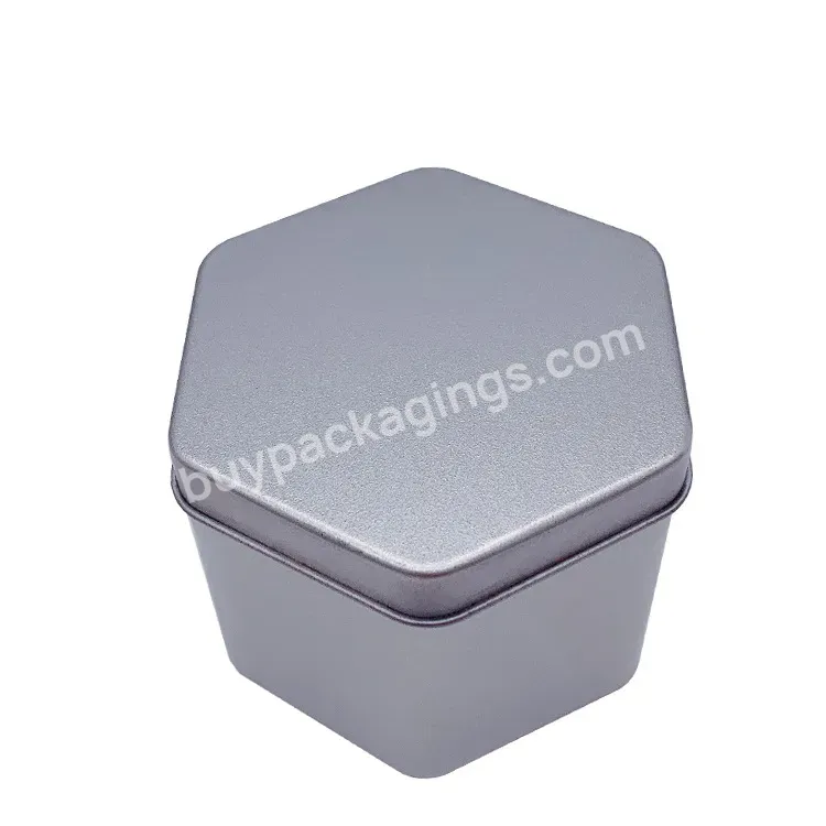 Custom Easy Open Lid Medicine Triangle Tin Can Round Edges Hexagon Tin Box