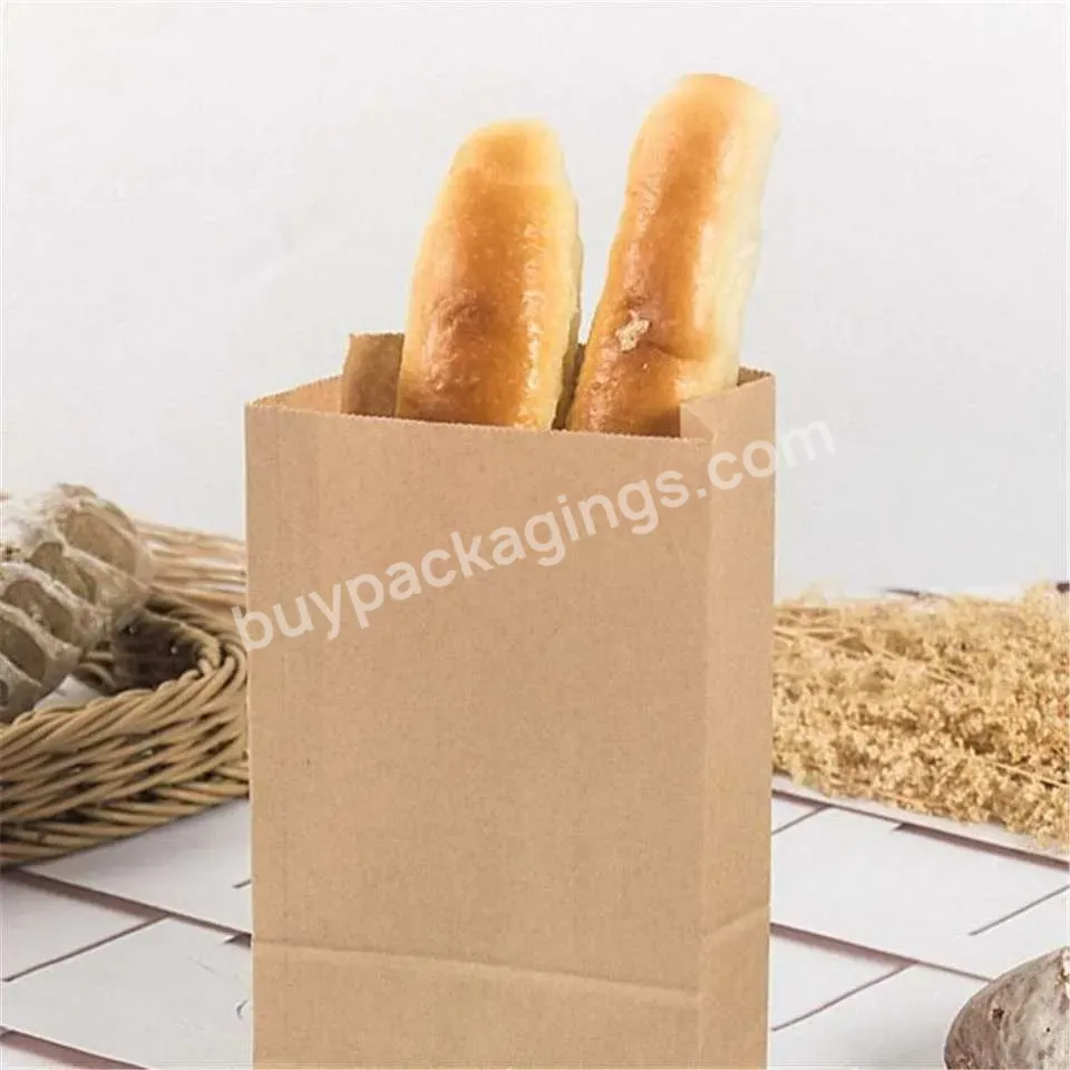 Custom Eco Bbq Fast Food Takeaway Hot Dog Sandwich Burger Packaging Grease Proof Chicken Kraft Paper Bag