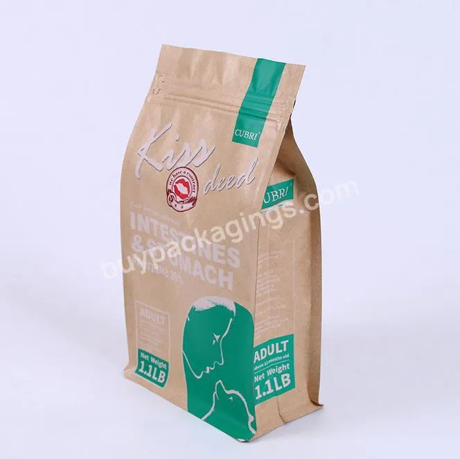 Custom Eco Biodegradable Square Block Flat Bottom Gusset Coffee Bean Tin Tie Dessert Kraft Paper Bag Food Bread Bag Ok Packaging