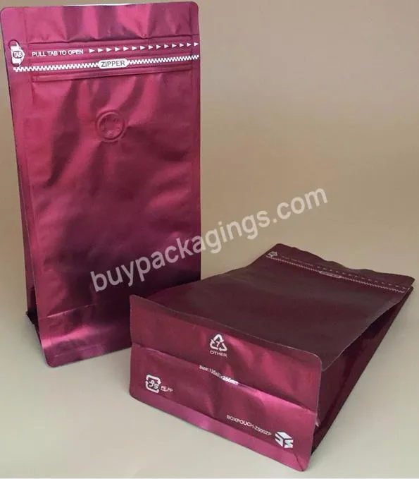 Custom Eco Flat Bottom Compostable Kraft Paper Coffee Packaging Bags Lock Closure Zilock Pouch Coffee Bag With Valve Recycle