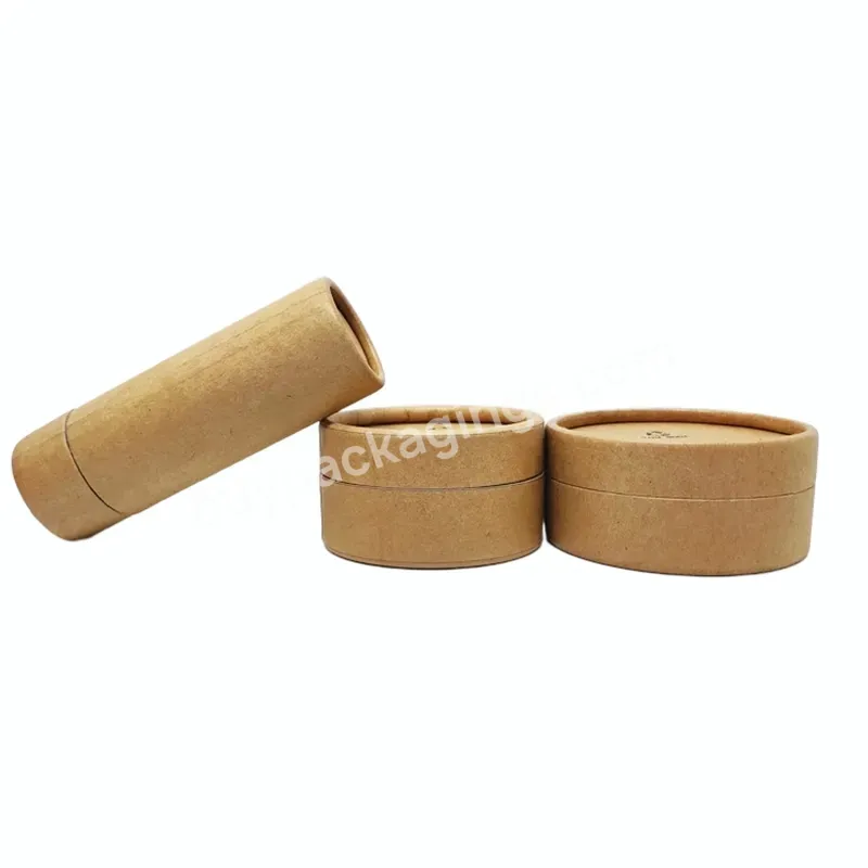 Custom Eco Friendly 2oz Refillable Deodorant Stick Cylinder Packaging Oval Cardboard Container White Push Up Kraft Paper Tube