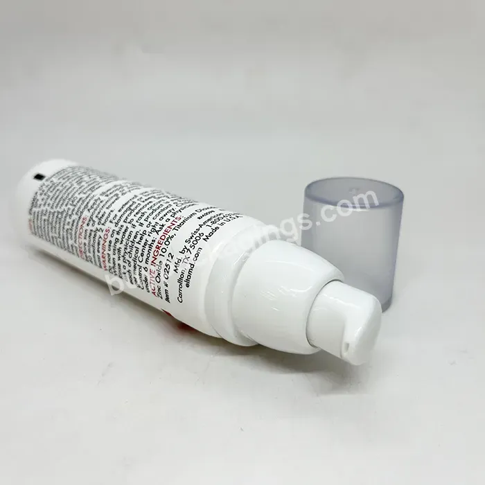 Custom Eco Friendly 30ml 50ml Plastic Airless Pump Bb Cream Sunscreen Pe Tube Packaging For Skin Care