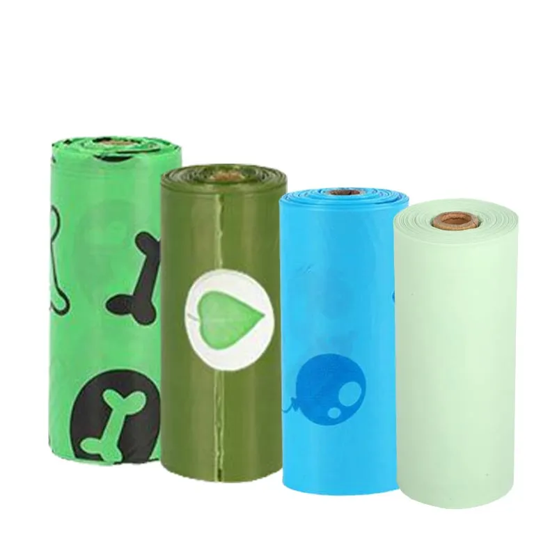 Custom Eco Friendly Bio Degradable Biodegradable Cornstarch Compostable Doggy Poo Dog Waste Poop Bag