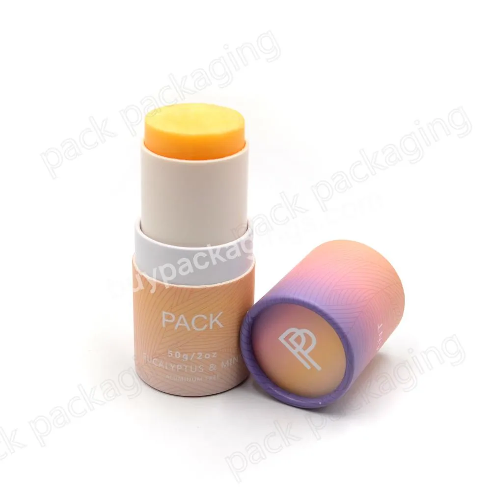 Custom Eco Friendly Deodorant Stick Paper Push up Tube Packaging Paper Box Round Deodorant Stick Container