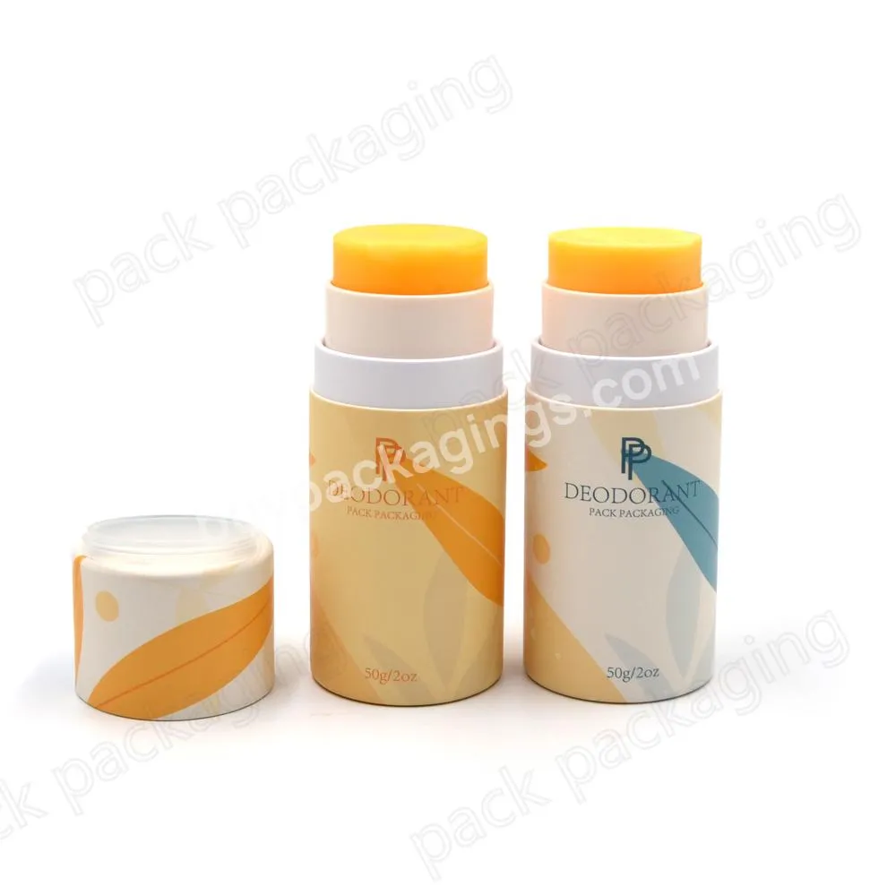 Custom Eco Friendly Deodorant Stick Paper Push up Tube Packaging Paper Box Round Deodorant Stick Container