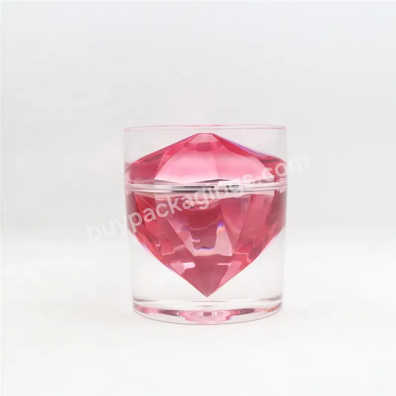 Custom Eco Friendly Face Skin Cream Diamond Red Transparent Cosmetic Acrylic Jar