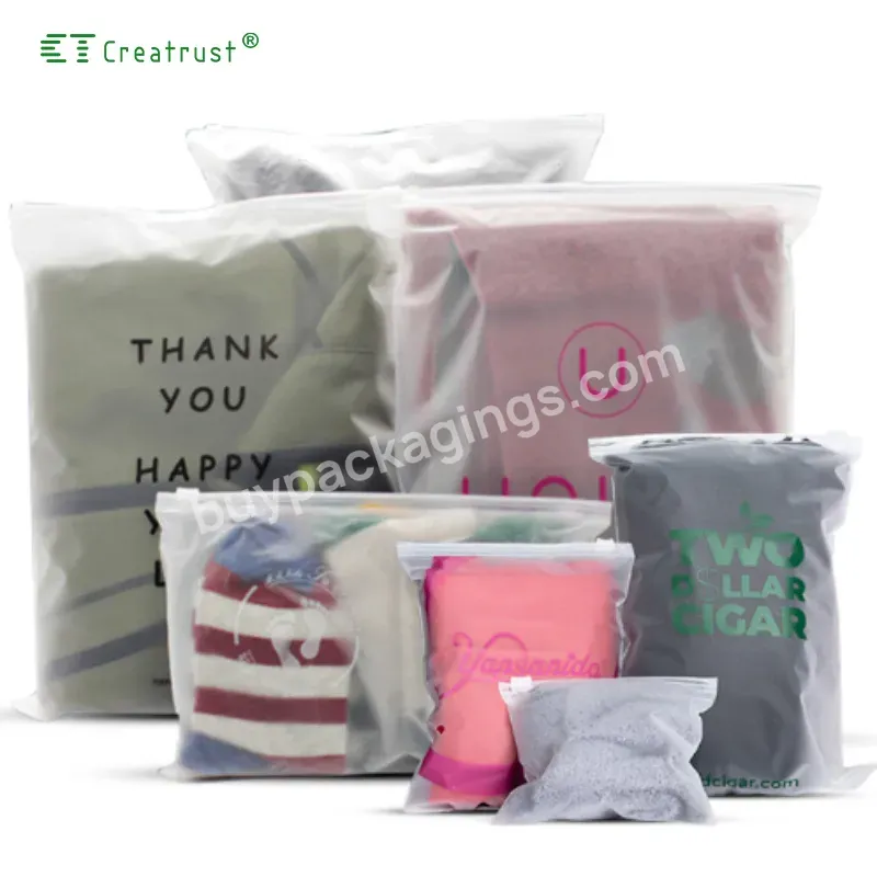 Custom Eco Friendly Frosted Clear Pe Zip Lock Bags Ziplock Packaging Bag Ziplock Bag Logo