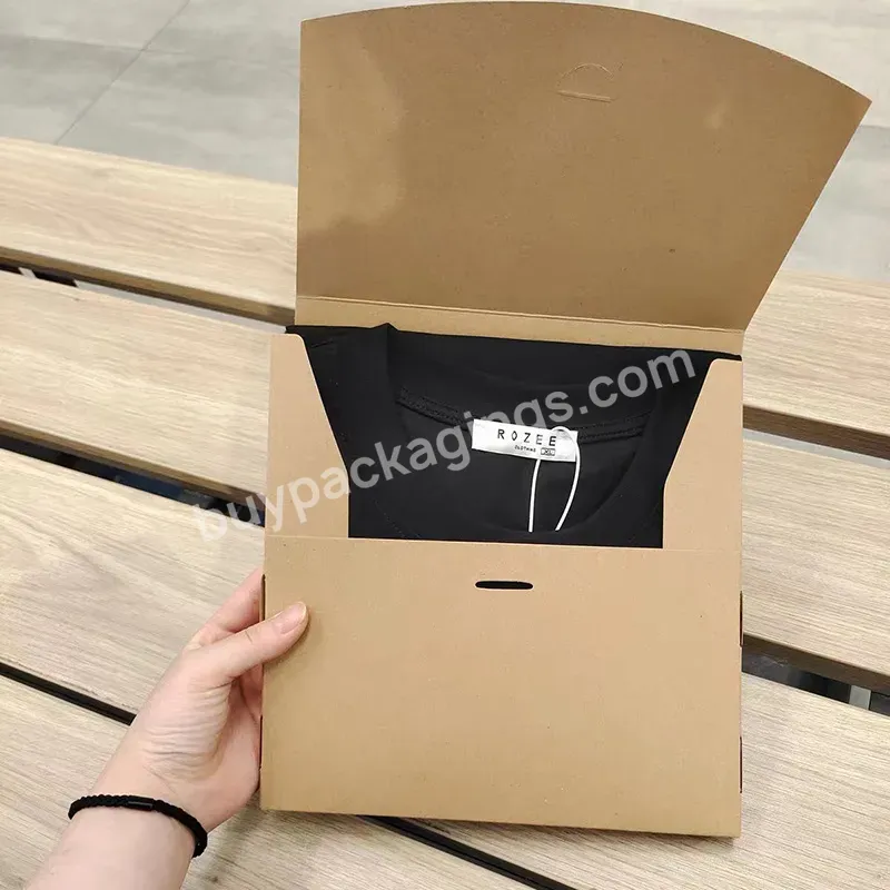 Custom Eco Friendly Fsc Kraft Paper T Shirt Packaging Box With Logo With Custom Logo Sleeve