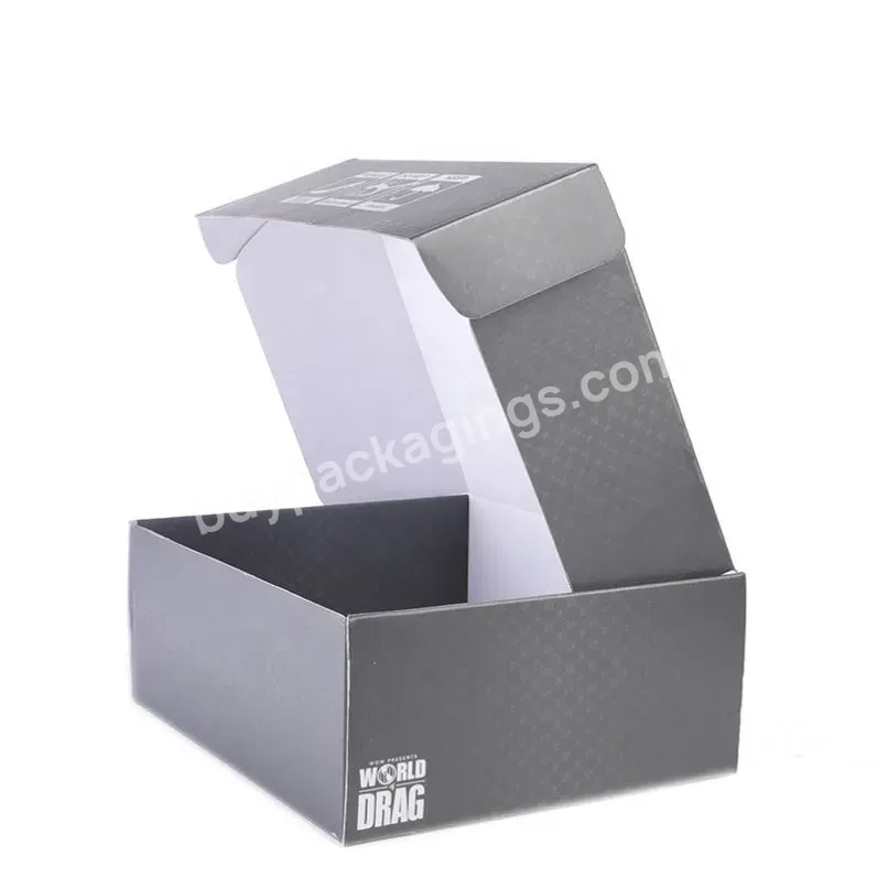 Custom Eco-friendly Oem Black Color Printing Corrugated Packaging Shoe Box