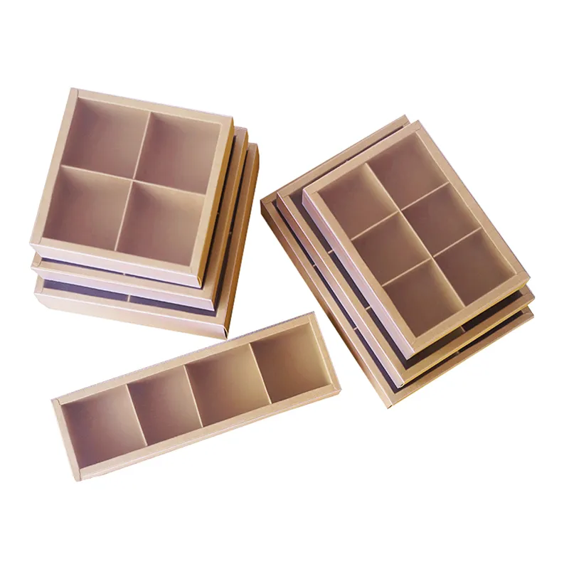 Custom Eco Friendly Packaging Cupcake Macaron Baking Food Kraft Paper boxes for chocolate strawberries with plastic tray