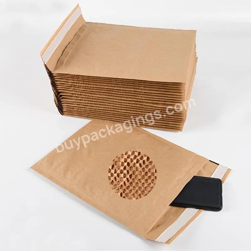 Custom Eco Friendly Packaging Kraft Paper Mailer Honeycomb Padded Mailer