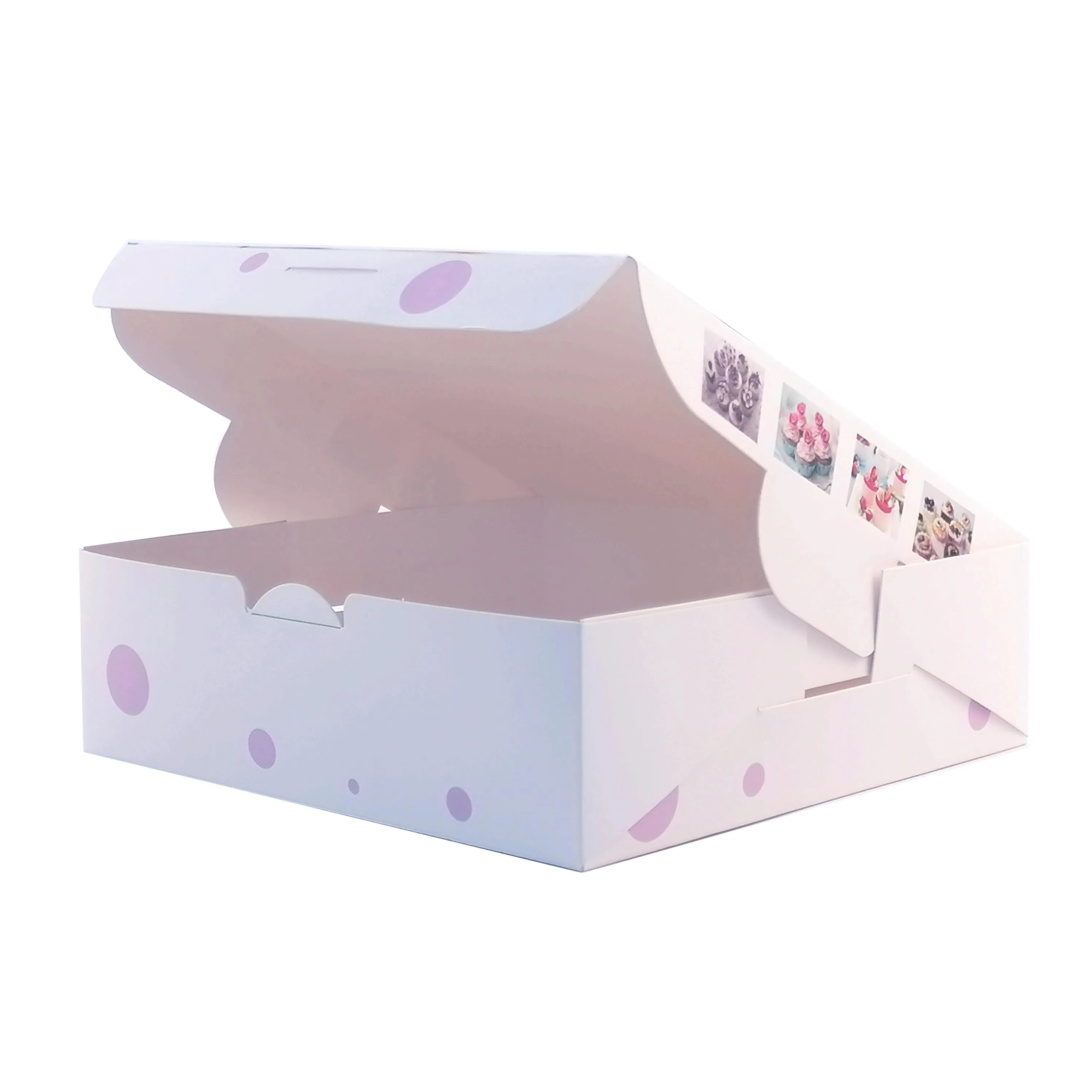 Custom Eco Friendly Printing Fancy Pink Bakery Take Away Party Dessert Donut Paper Cupcake Box