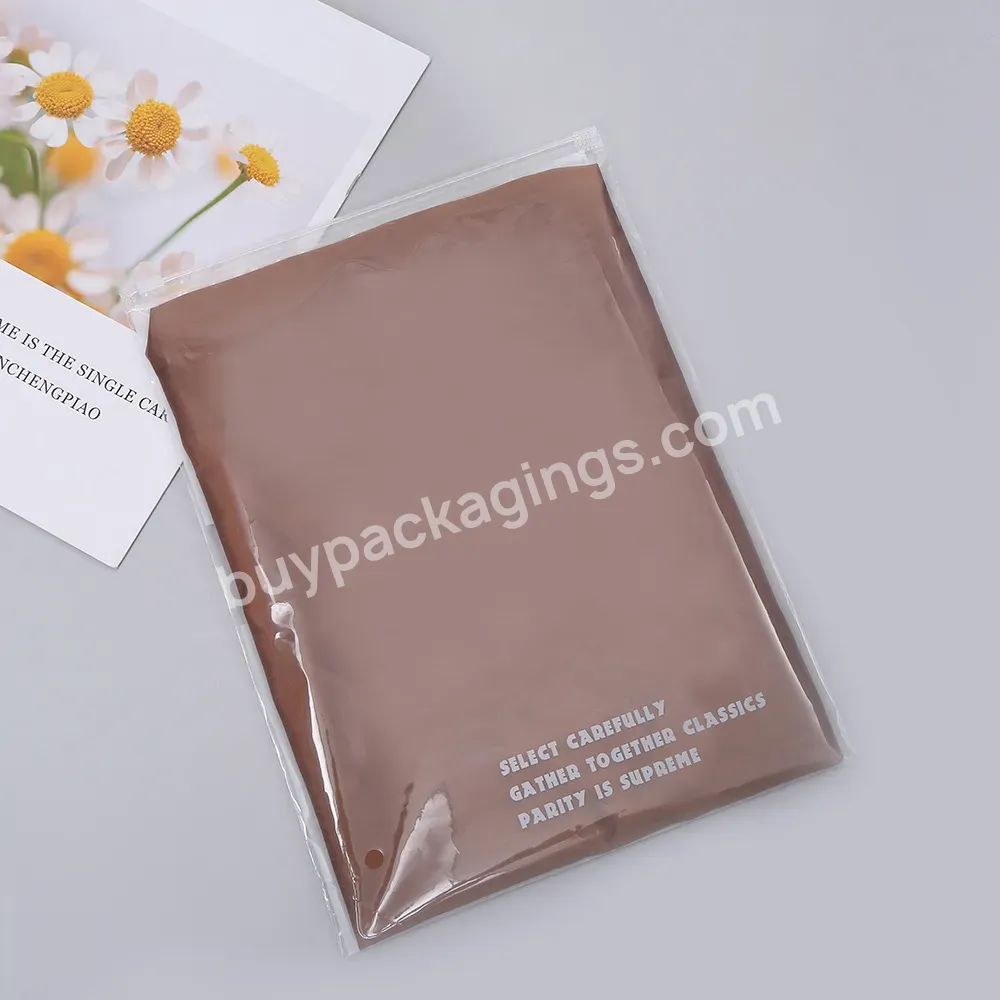 Custom Eco Friendly Printing Wholesale Custom Small Frosted Pvc Zippered Clothing Packing Plastic Bags For Swimwear