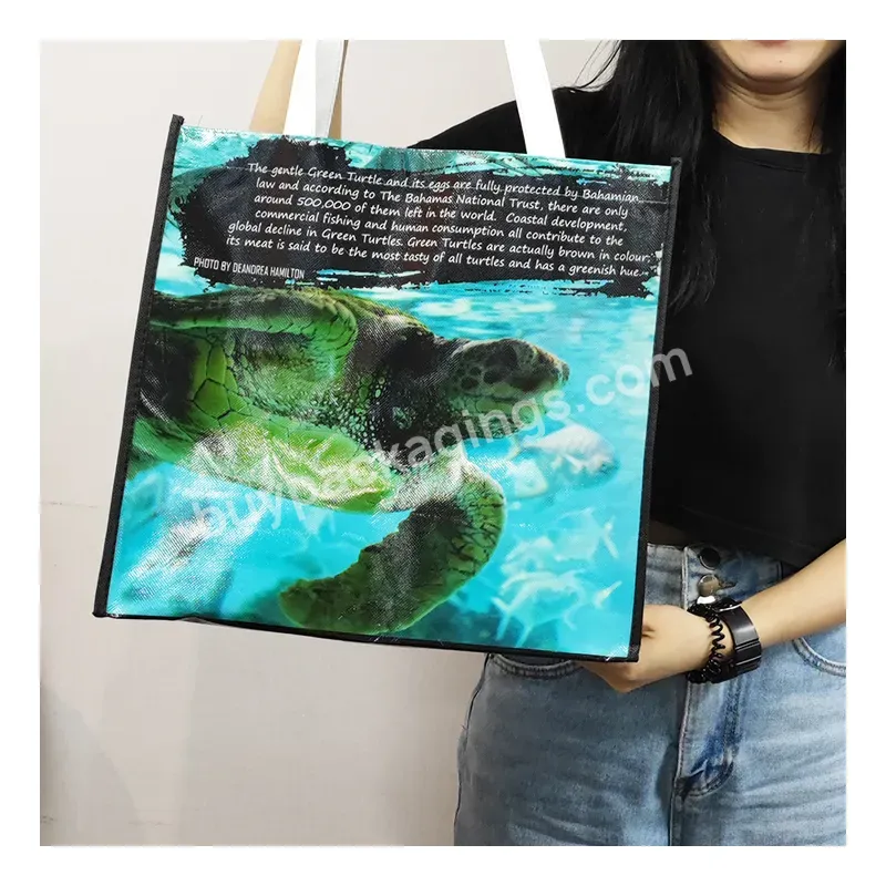 Custom Eco Friendly Recycle Durable Large Tote Polypropylene Fabric Non Woven Bag Laminated Reusable Grocery Bags With Log