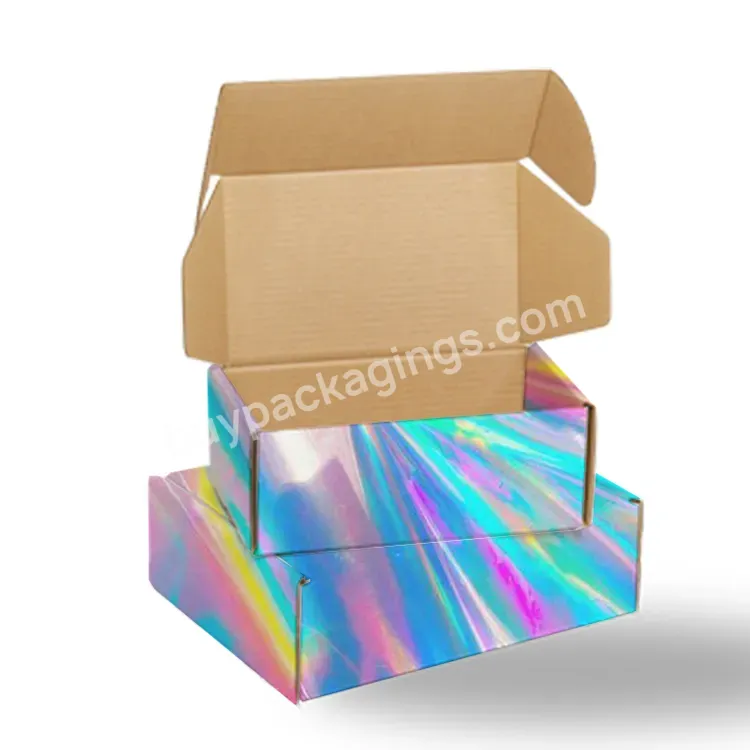 Custom Eco Friendly Recycled Kraft Cardboard Holographic Mail Packaging For Clothes Shipping Mailing Mailer Package Boxes