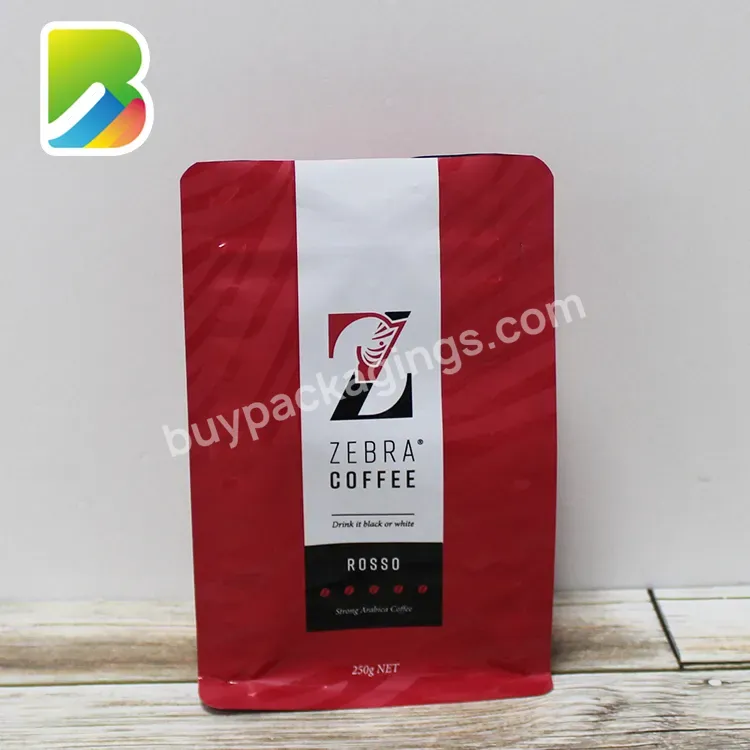 Custom Eco-friendly Resealable 100g 250g 500g 12 Oz Roasted Bean Package Zipper Biodegradable Flat Bottom Coffee Bags With Valve