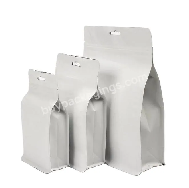 Custom Eco-friendly Resealable 250g 500g Package Zipper Biodegradable Flat Bottom Coffee Bags With Valve Food Packaging Bag