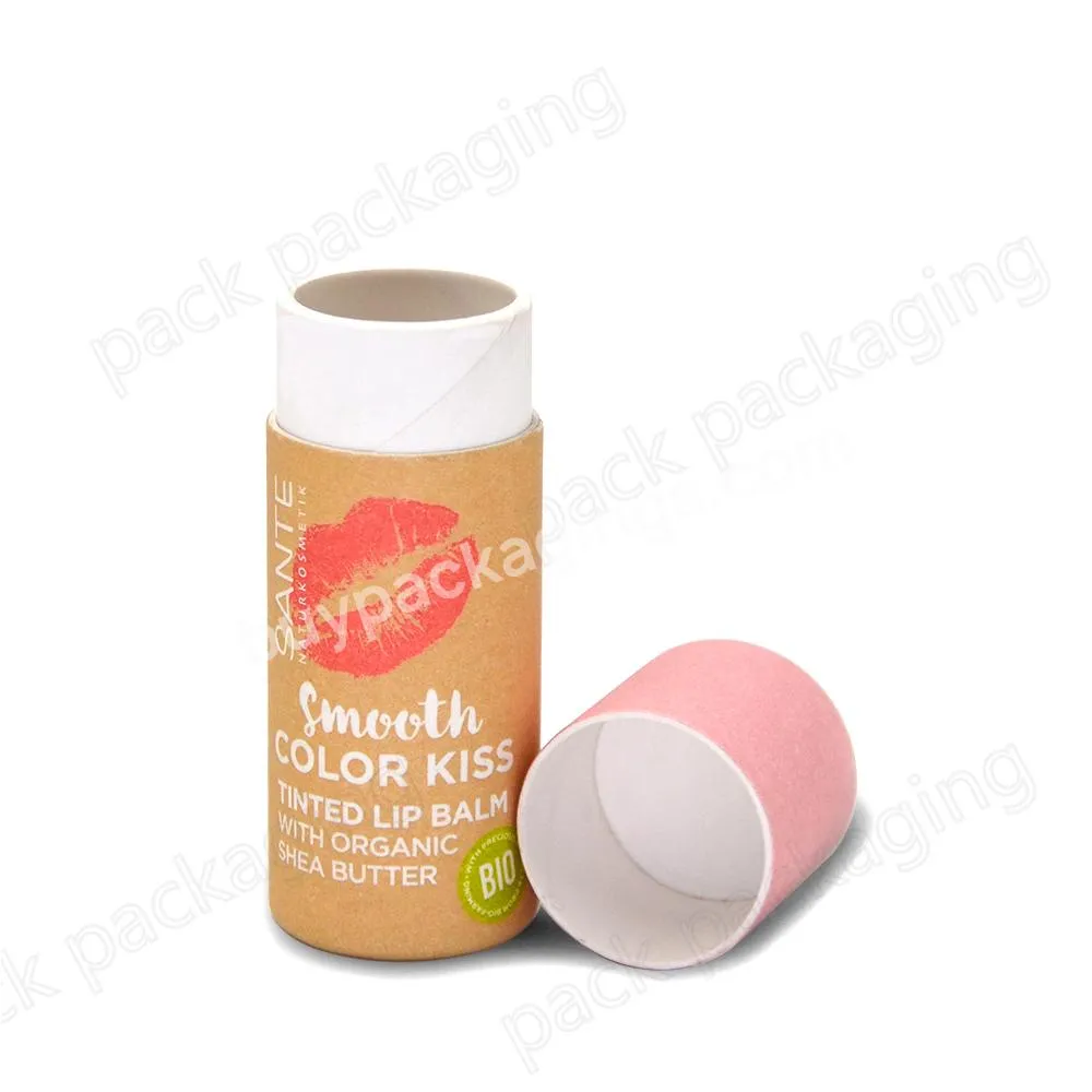 Custom Eco Friendly Round Paperboard Container Deodorant Lipstick  Lip Balm Cosmetic Type Push Up Paper Tube