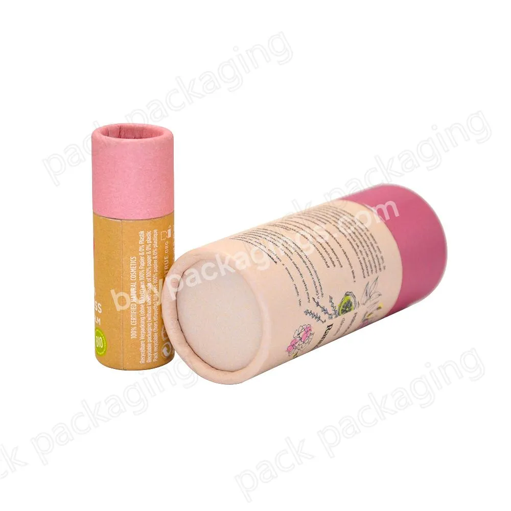 Custom Eco Friendly Round Paperboard Container Deodorant Lipstick  Lip Balm Cosmetic Type Push Up Paper Tube