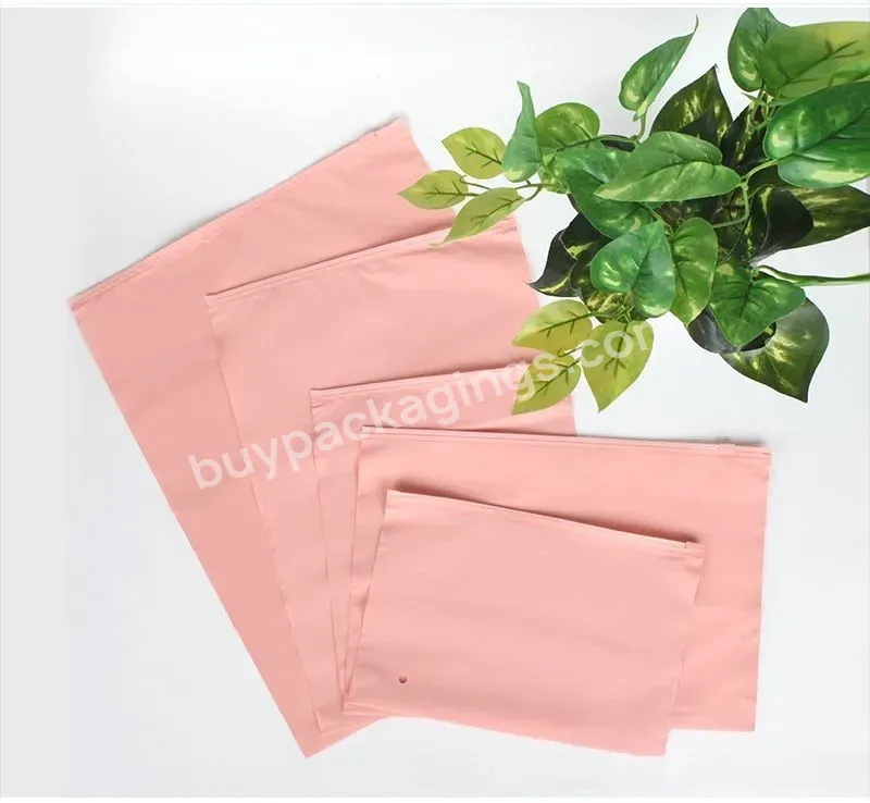 Custom Eco Friendly Zipper Packaging Polybag Zip Lock Pe Self Sealing Bag Clothing Packaging Frosted Zipper Bags Printed Logo