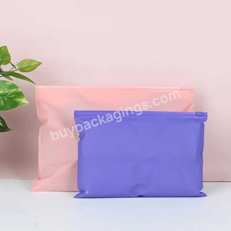 Custom Eco Friendly Zipper Packaging Polybag Zip Lock Pe Self Sealing Bag Clothing Packaging Frosted Zipper Bags Printed Logo