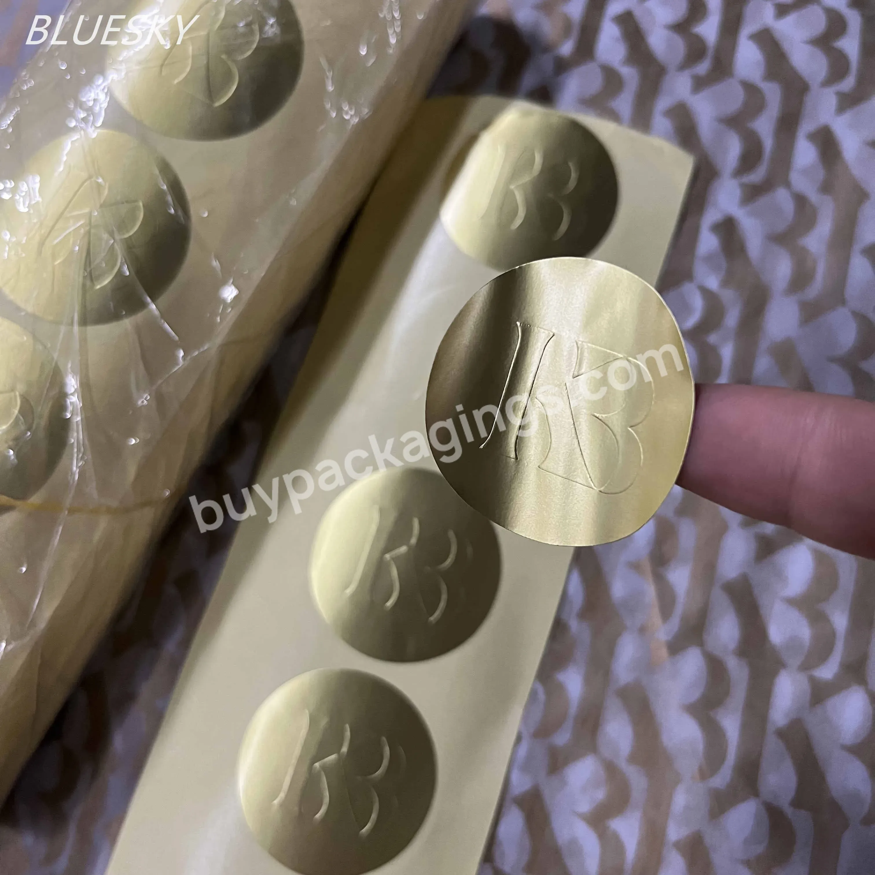 Custom Embossed Logo Roll Labels Stickers For Packaging 3d Sticker For Bottle