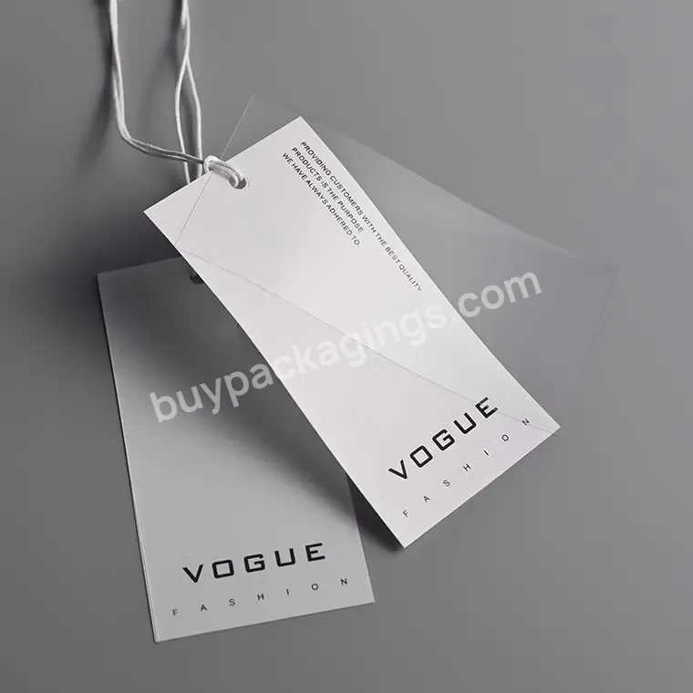 Custom Embossed Logo White Matte Paper Clothing Hang Tag