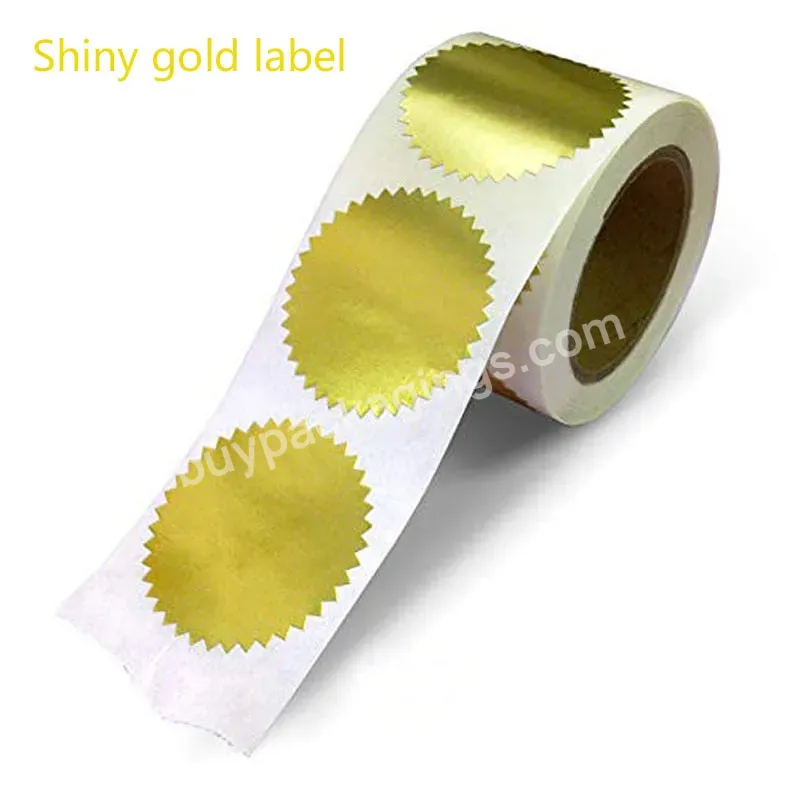 Custom Embossed Stickers Gold Foil Blank Certificate Sealing Labels Factory Wholesale High Quality Self Adhesive