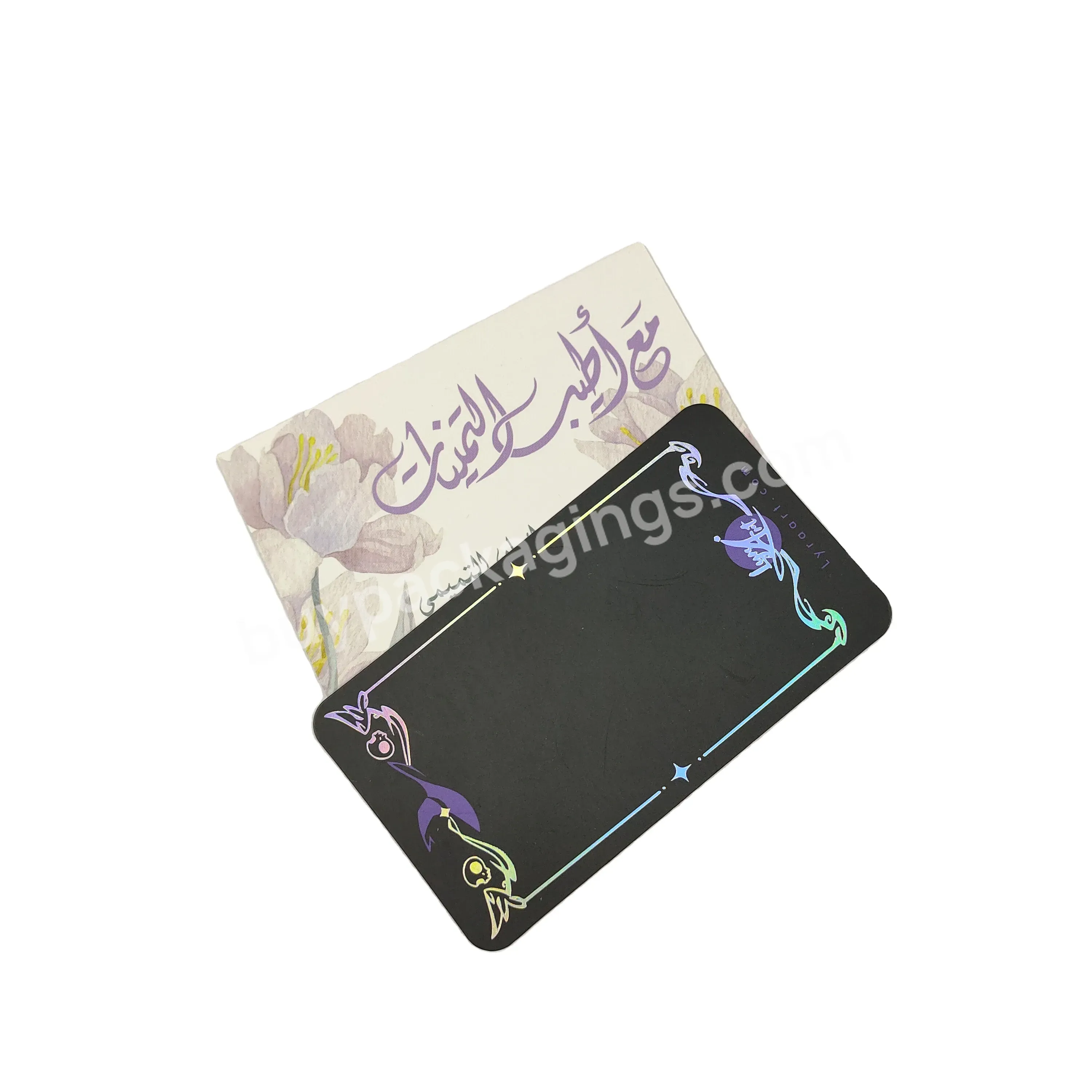 Custom Embossing Logo Paper Business Card Jewelry Pouch And Card