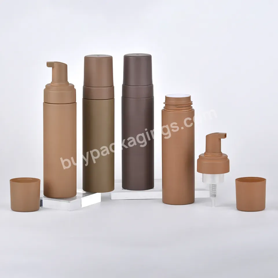 Custom Empty 100ml 120ml 150ml 200ml Cosmetic Packaging Matte Green Brown Pet Plastic Foam Dispenser Pump Soap Cleanser Bottle