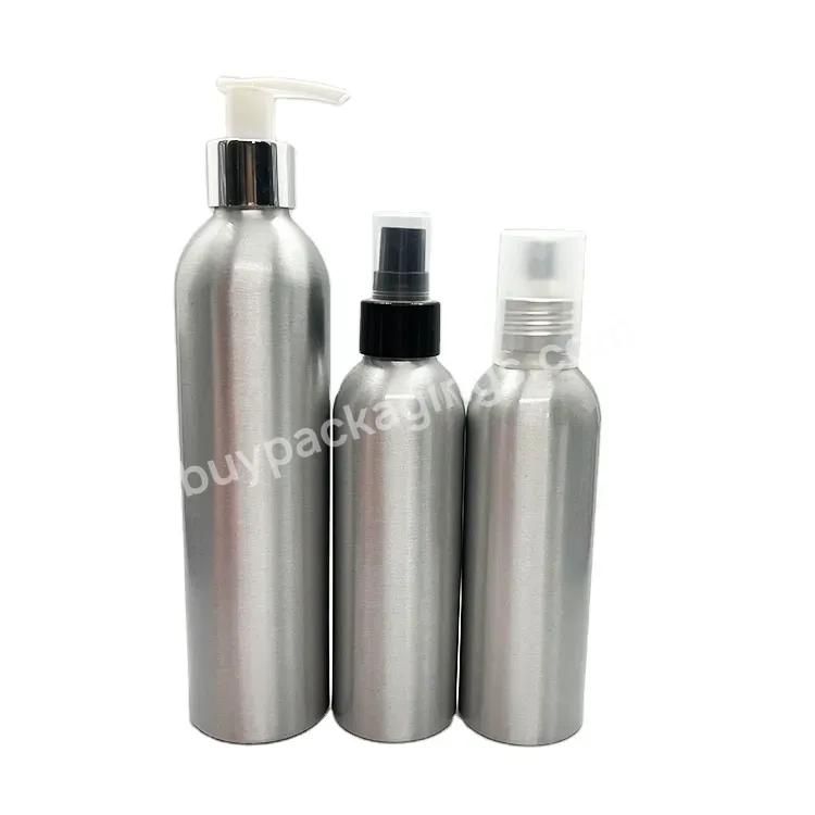 Custom Empty 120ml Glossy Silver Aluminum Oil Perfume Trigger Spray Bottle / Shiny Natural Silver Water Sprayer Bottle Manufacturer